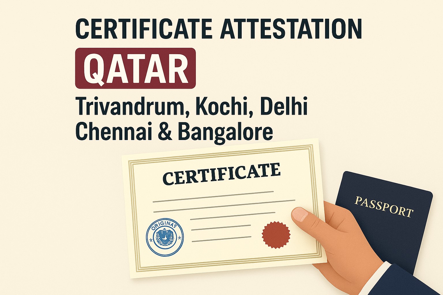 Certificate Attestation for Qatar in India – Trivandrum, Kochi, Delhi, Chennai, & Bangalore