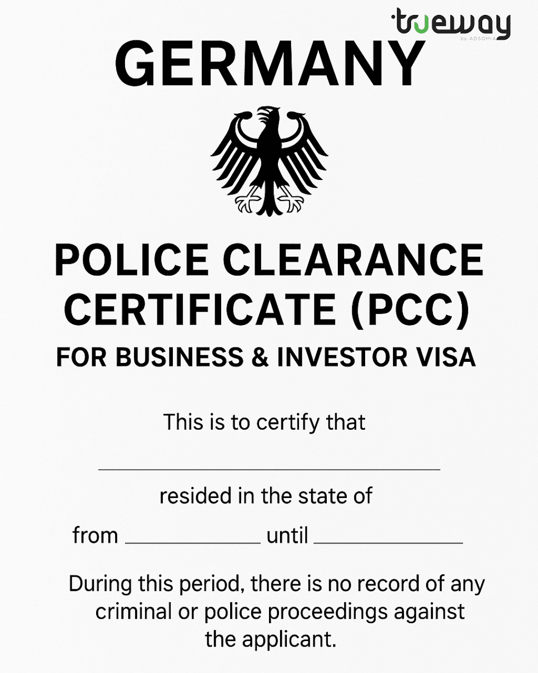 Germany Police Clearance Certificate (PCC) for Business & Investor Visas